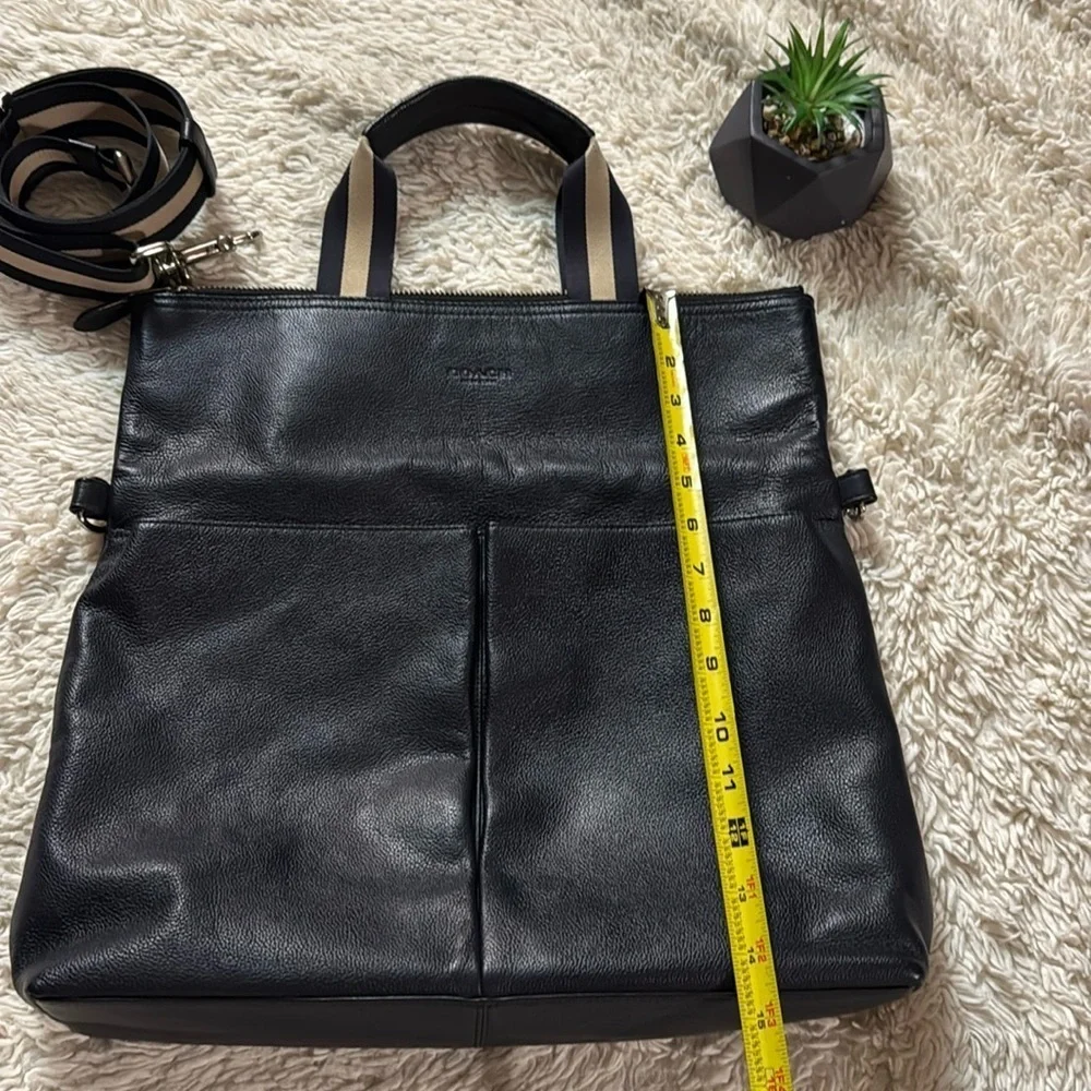 Coach Tote Bag CHARLES FOLDOVER LEATHER Navy /dark blueF54759